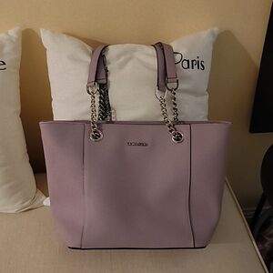 Calvin Klein Lavender Tote Bag with Chain Straps
